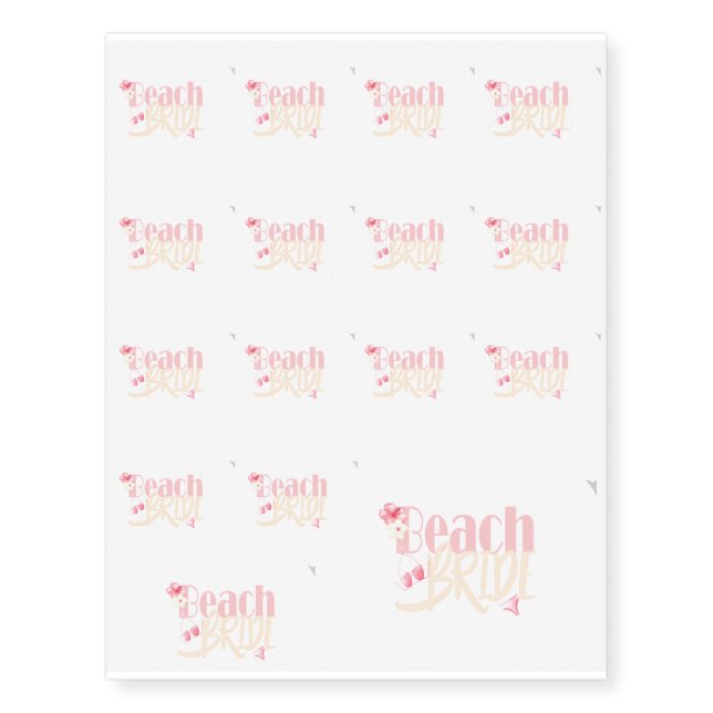 beach-Bride.gif Temporary Tattoos (Front)