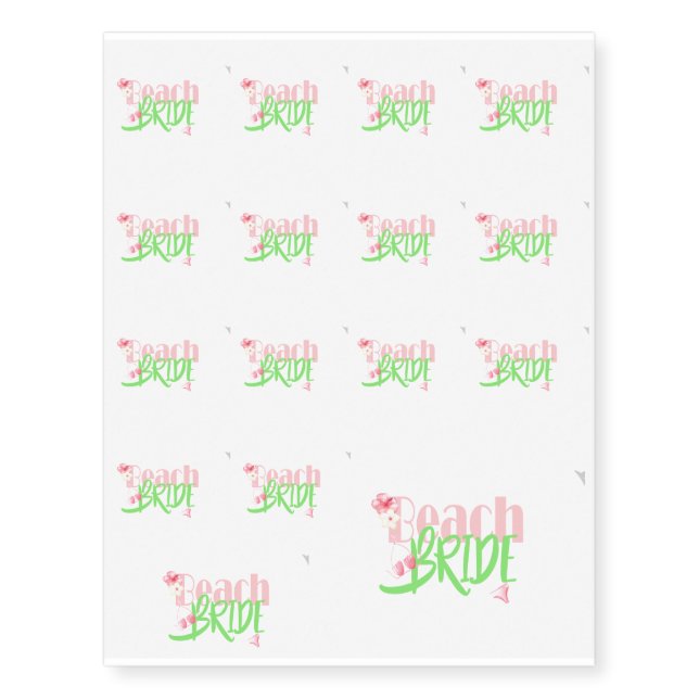 beach-bride-green.gif temporary tattoos (Front)