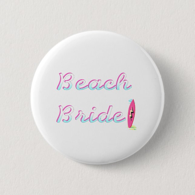 Beach Bride Pinback Button (Front)