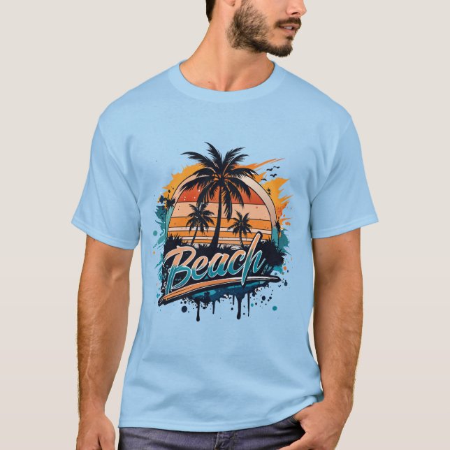 “Beach” Bright Splash  T-Shirt (Front)