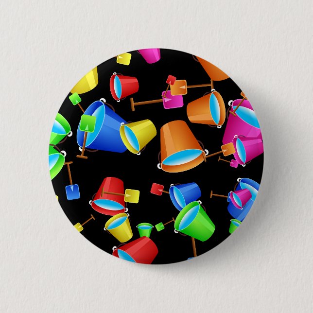 Beach Bucket Wallpaper Button (Front)