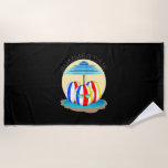 Beach Buddies Beat The Heat: Sun&#39;s Out, Fins Out! Beach Towel at Zazzle