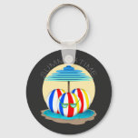 Beach Buddies Beat The Heat: Sun&#39;s Out, Fins Out! Keychain at Zazzle