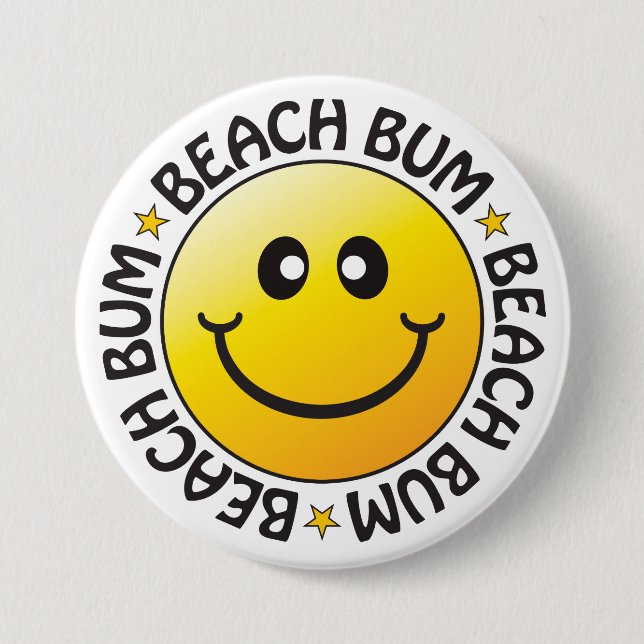 Beach Bum Badge Button (Front)