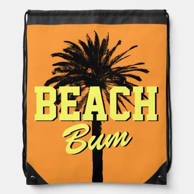 Beach bum bag | palm tree drawstring backpack (Front)