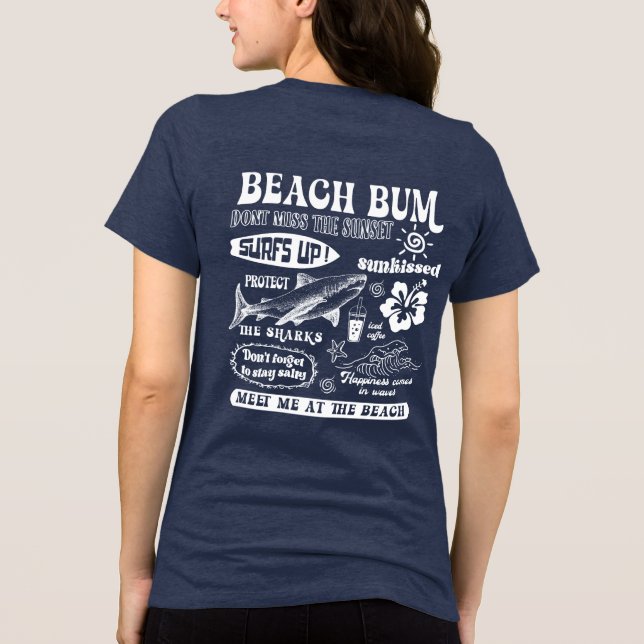 Beach Bum Beach Summer  Tri-Blend Shirt (Back)