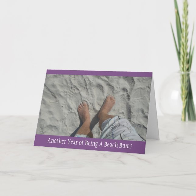 Beach Bum Birthday Card (Front)