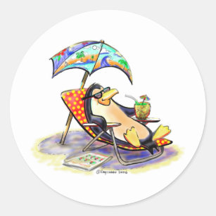Beach Bum Classic Round Sticker