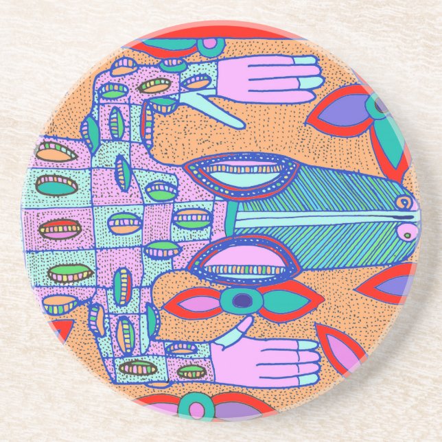 Beach Bum Croc Drink Coaster (Front)