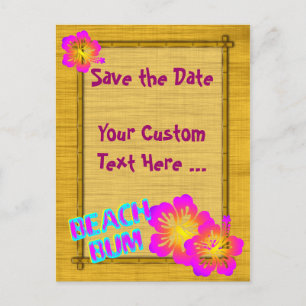 Beach Bum Custom Save the Date Postcard