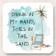 Beach Bum Drinks Palm Tree Square Coaster Set