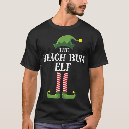 Beach Bum Elf Matching Family Christmas Funny Elf T_Shirt