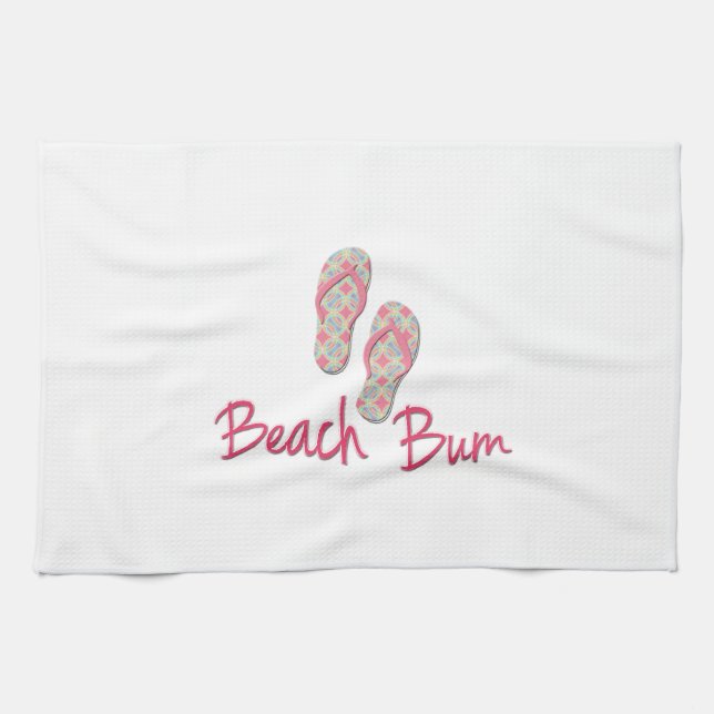 Beach bum flip flop design! towel (Horizontal)