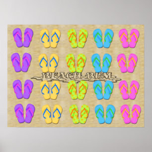 Beach Bum Flip Flops Poster/Print Poster