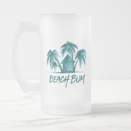 Beach Bum Frosted Glass Beer Mug