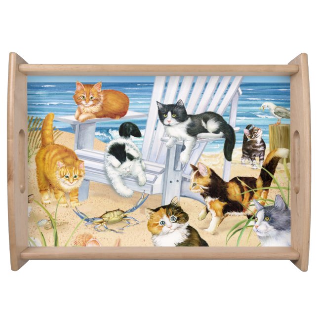 Beach Bum Kittens Serving Tray (Front)