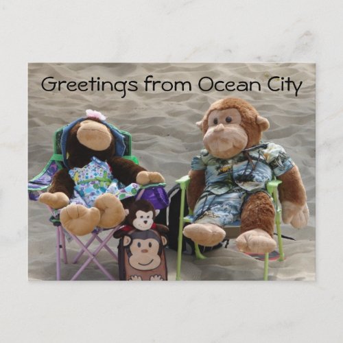 Beach Bum Monkeys Postcard