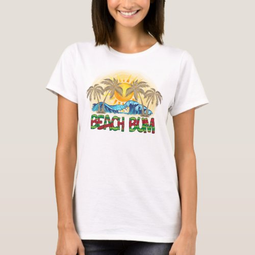 Beach Bum  Ocean Waves  Tropical T_Shirt