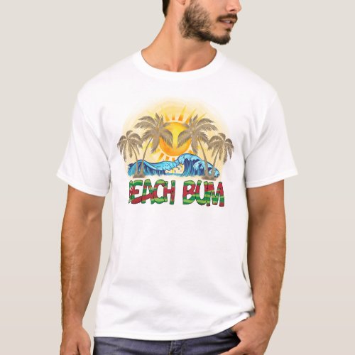 Beach Bum  Ocean Waves  Tropical T_Shirt