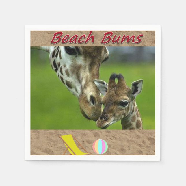 Beach Bum Paper Napkins Giraffe (Front)