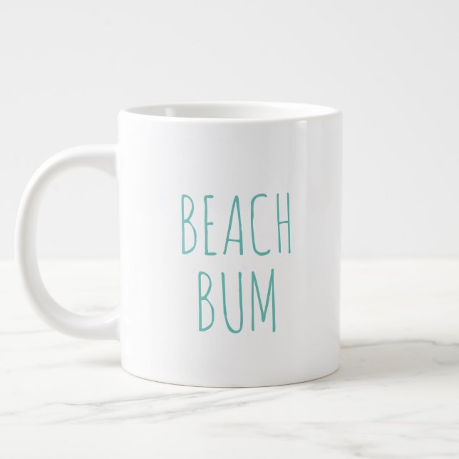 "Beach Bum" Simple Modern Farmhouse Giant Coffee Mug (Left)