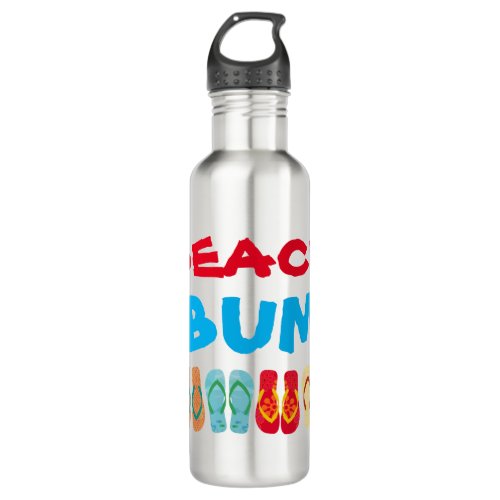 Beach Bum  Summer Beach Theme Flip Flops Water Bottle