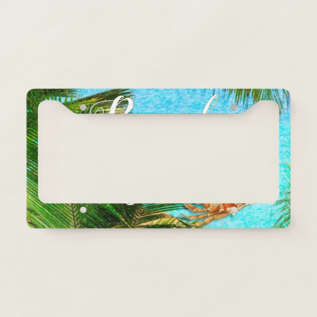 Beach Bum Summer Time Fun License Plate Frame (Front)
