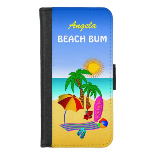 Beach Bum Sun Sea Surf Scene iPhone Folio Cases