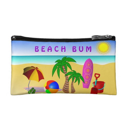 Beach Bum Sun Sea Surf Small Cosmetic Bag