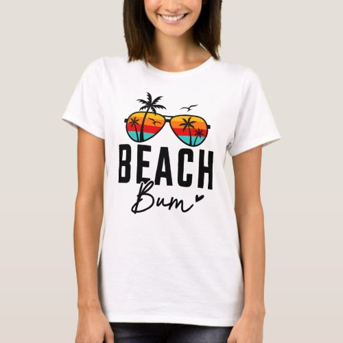 Beach Bum Sunglasses and Palm Trees Tropical T_Shirt