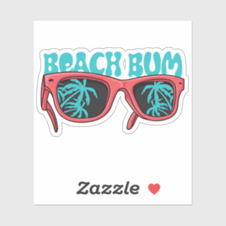 Beach bum sunglasses with palm trees sticker