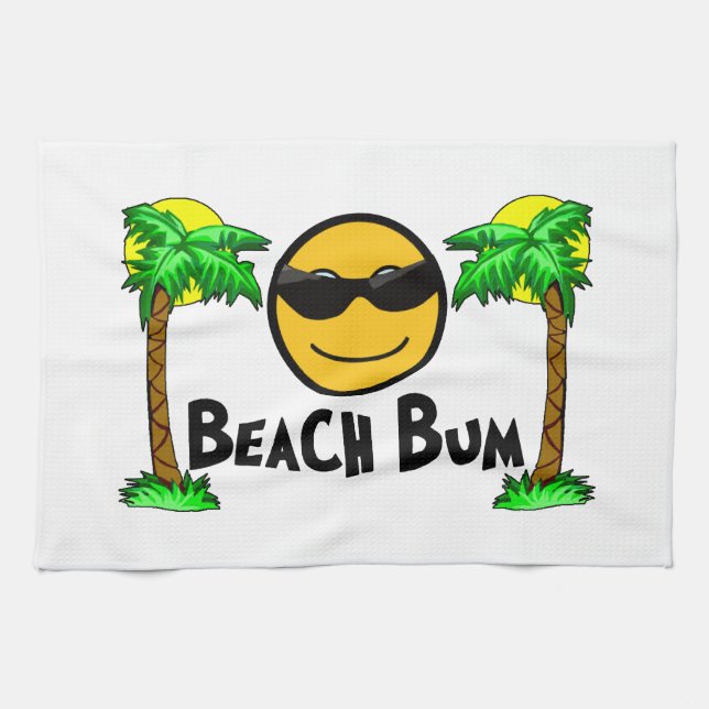 Beach Bum Sunshine & Palm Trees Kitchen Towel (Horizontal)