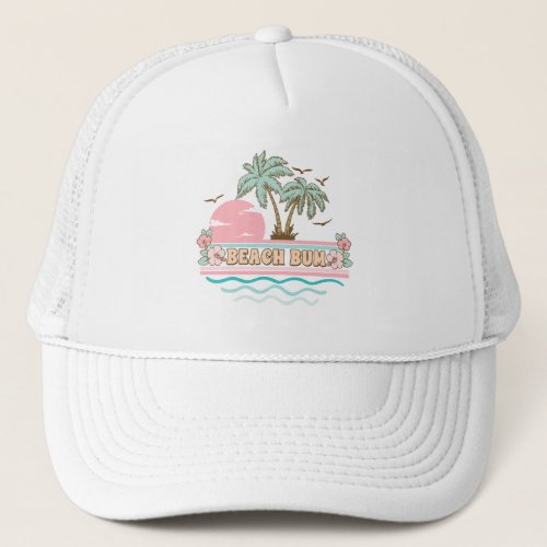 Beach Bum Tropical Beach Summer Trucker Hat