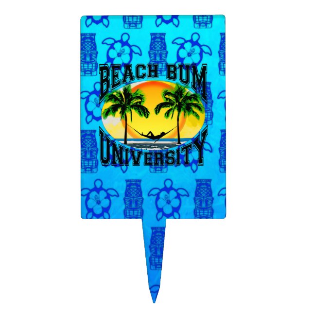 Beach Bum University Cake Topper (Front)