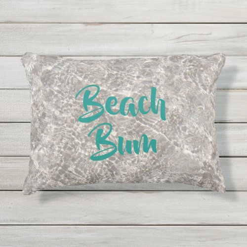 Beach bum water on beach sand summer outdoor pillow