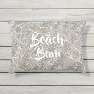Beach bum water on beach sand summer outdoor pillow