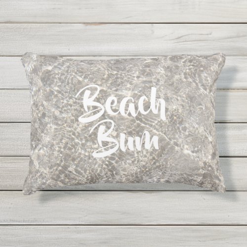 Beach bum water on beach sand summer outdoor pillow