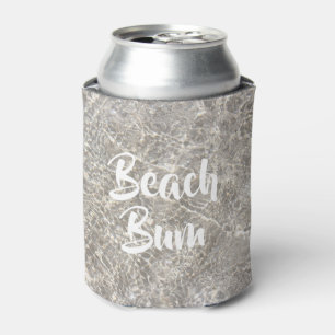 Beach bum water sand summer funny tan white can cooler