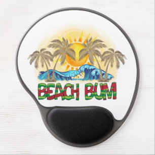 Beach Bum Watermelon, Ocean Waves & Tropical Sun Gel Mouse Pad