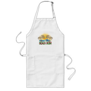 Beach Bum   Watermelon, Ocean Waves & Tropical Sun Long Apron
