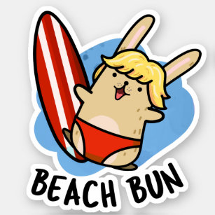 Beach Bun Funny Bunny Puns  Sticker