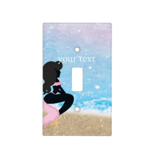 Beach Bunny Mermaid Beach Decor Light Switch Cover
