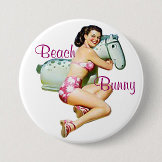 Beach Bunny Pin-Up Button