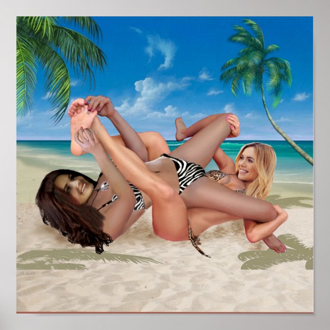 BEACH BUNNY'S TICKLE WRESTLING POSTER (Front)