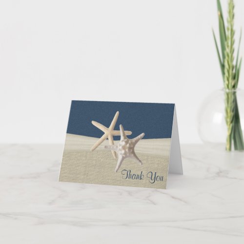 Beach Burlap and Starfish Thank You