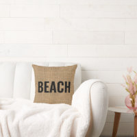 Rustic Beach Burlap Sealife Pillows