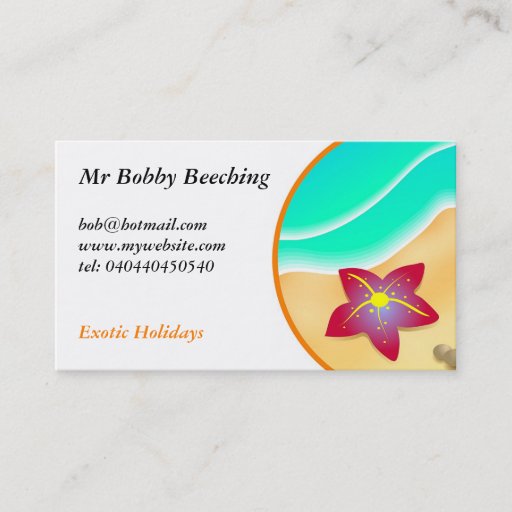 Customizable Beach Business Card Template