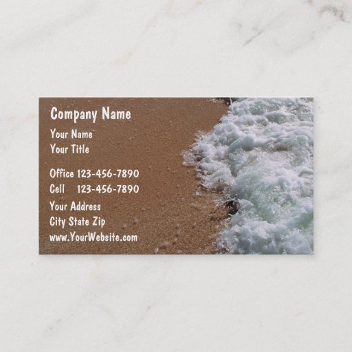 Customizable Beach Business Cards