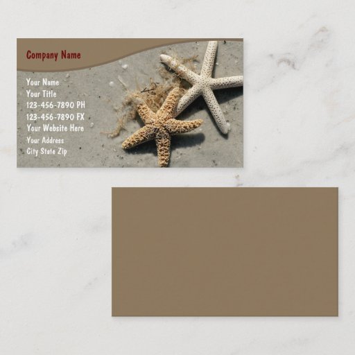 Customizable Beach Business Cards
