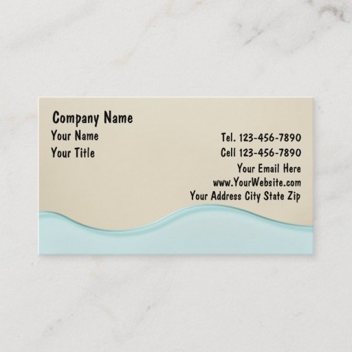 Customizable Beach Business Cards